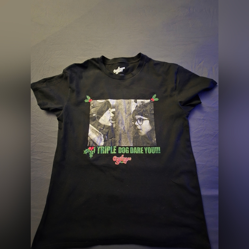 Christmas Story Black Graphic T-Shirt with Movie Print